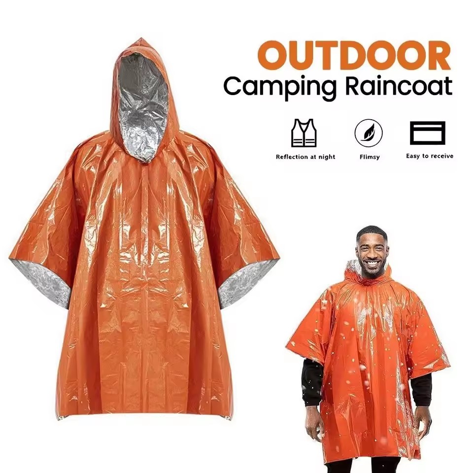 Emergency Poncho Rain - 1 шт./2 шт. Аварийный дождевик-пончо с